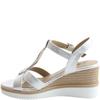 HEAVENLY FEET WOMENS WEDGE STRAP SANDAL - SILVER